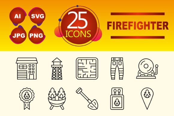 A Comprehensive Firefighter Icon Set for Modern Creators