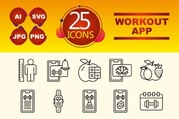 A Premium Set of Workout App Icons