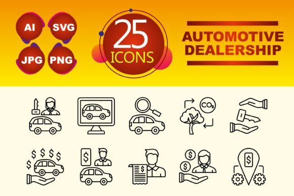 Automotive Dealership Icons for Modern Digital Projects