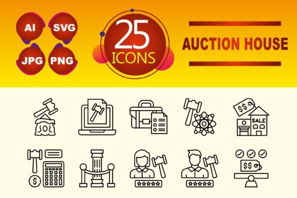 Essential Auction House Icons for Modern Design Projects