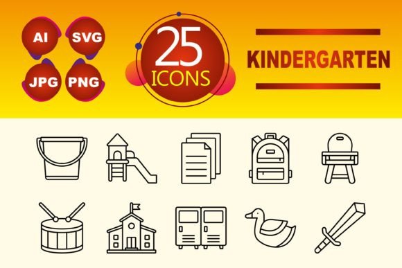 Kindergarten Icons: Essential Graphics for Modern Creators