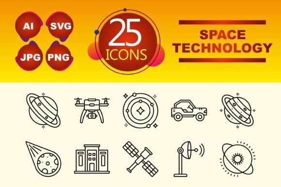 Space Technology Icons: Elevating Digital Projects with Precision