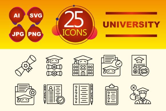 University Icon Collections for Design Projects