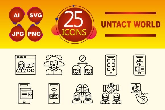 Untact World Icons: Visual Symbols for Digital Connection