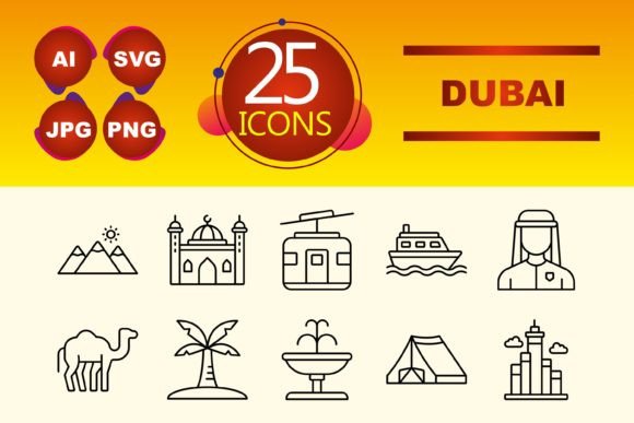 Visualizing Dubai with Simple Line Icon Sets